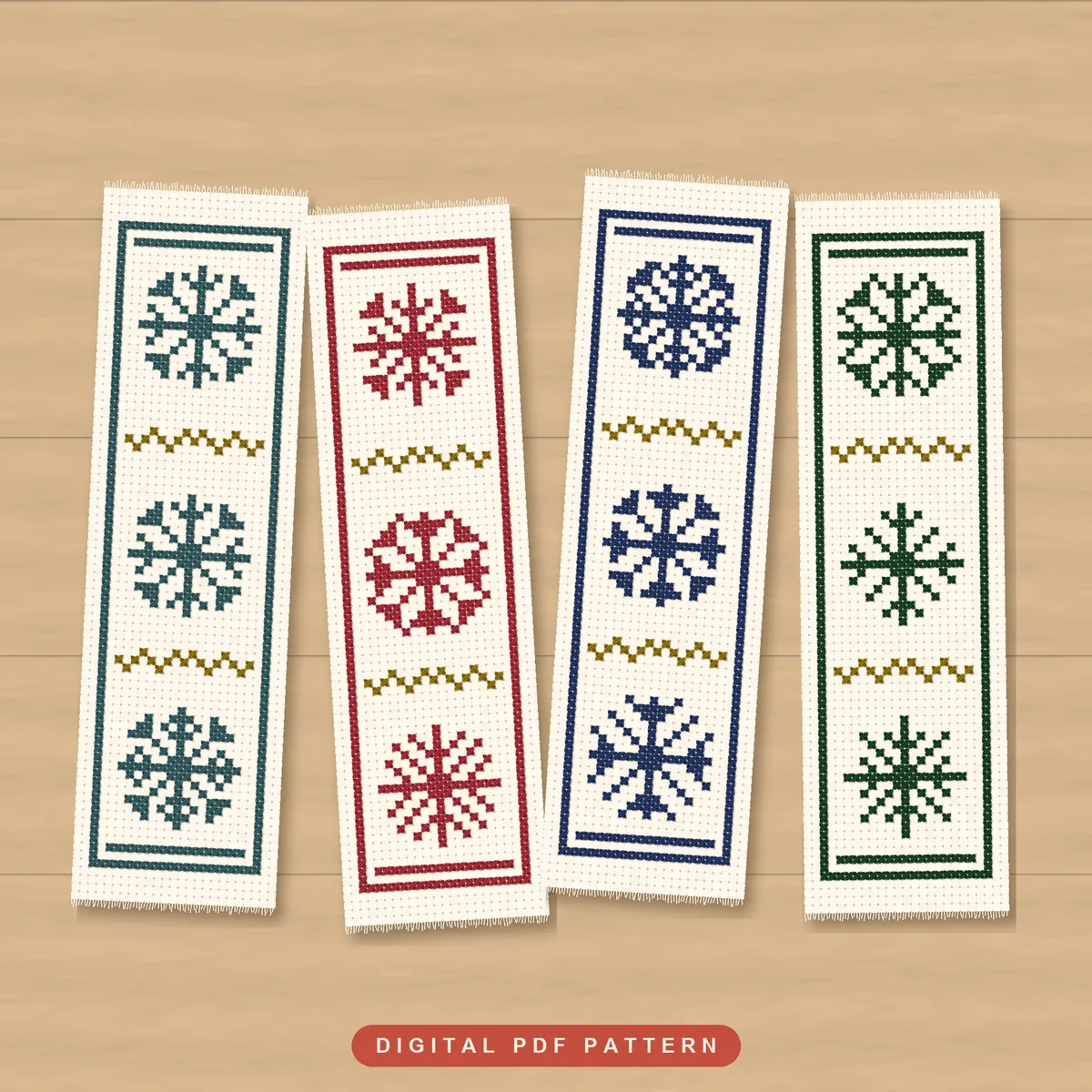 4 Snowflake Bookmarks: bookmarks