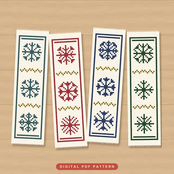 4 Snowflake Bookmarks: bookmarks