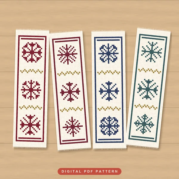 4 Winter Snowflake Bookmarks: bookmarks