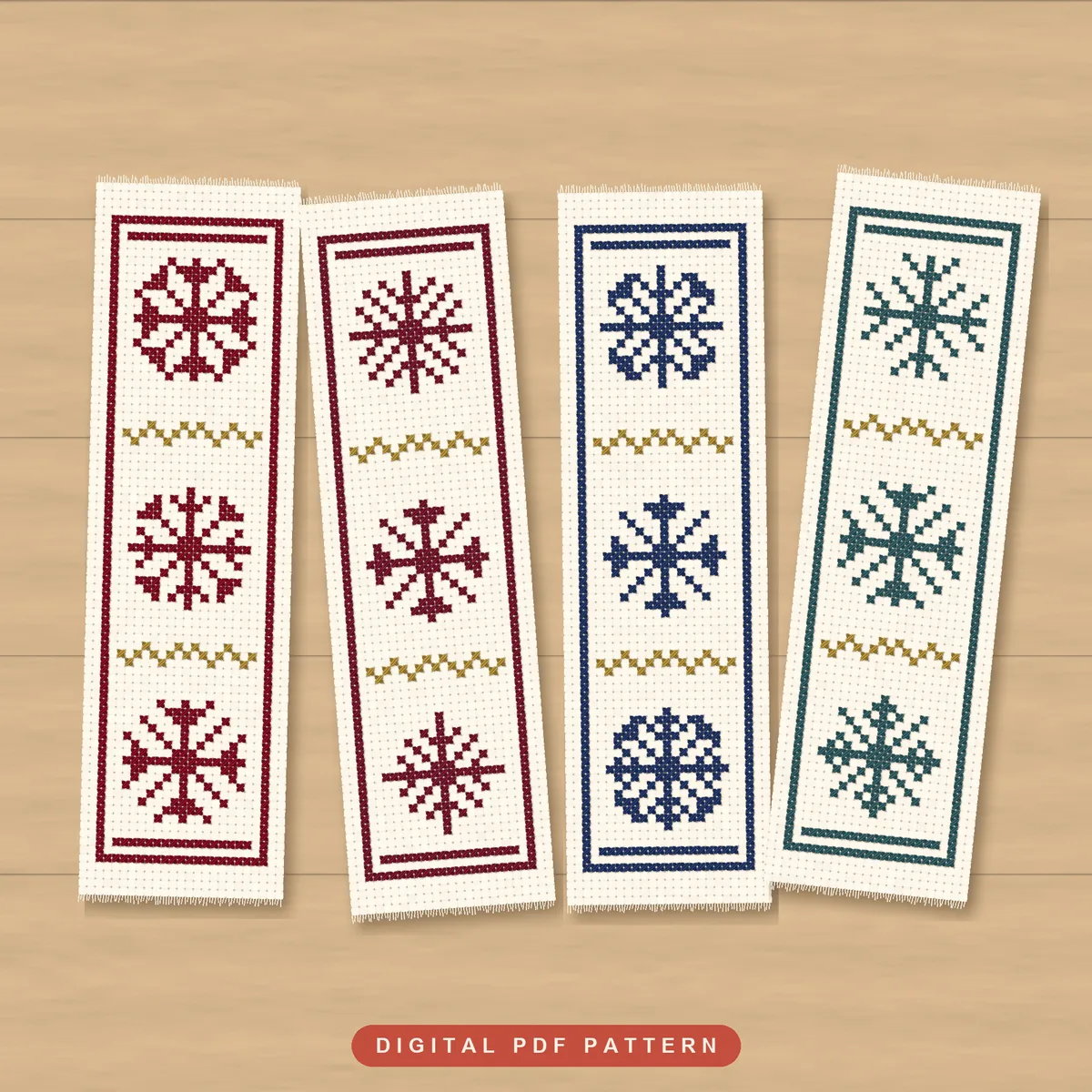4 Winter Snowflake Bookmarks: bookmarks
