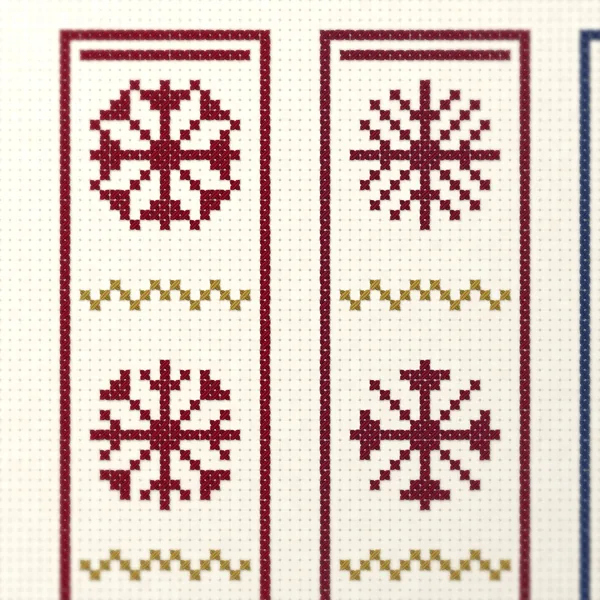 4 Winter Snowflake Bookmarks: detail