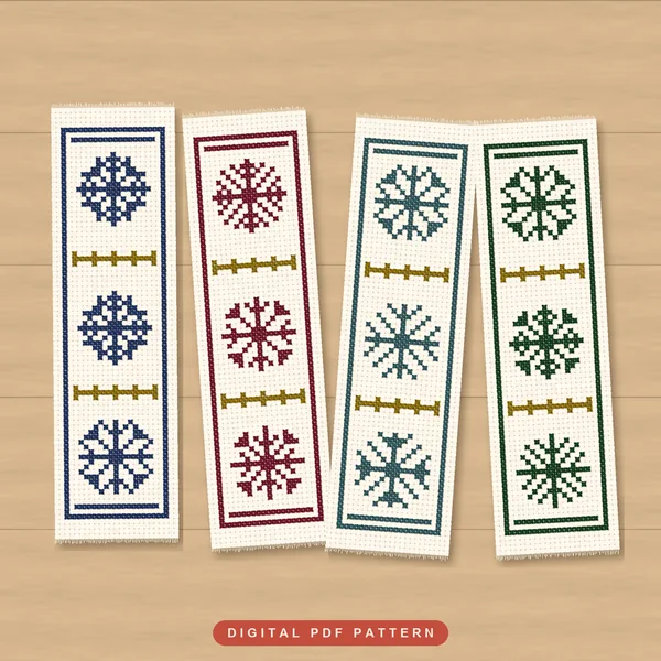 4 Nordic Snowflake Bookmarks: bookmarks