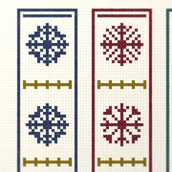 4 Nordic Snowflake Bookmarks: detail