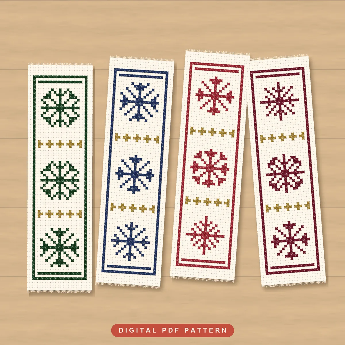 4 Diamond Snowflake Bookmarks: bookmarks