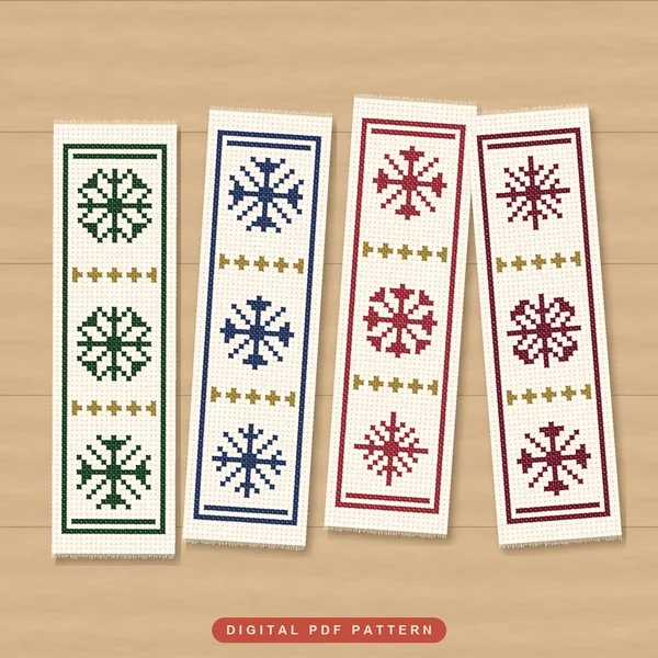4 Diamond Snowflake Bookmarks: bookmarks