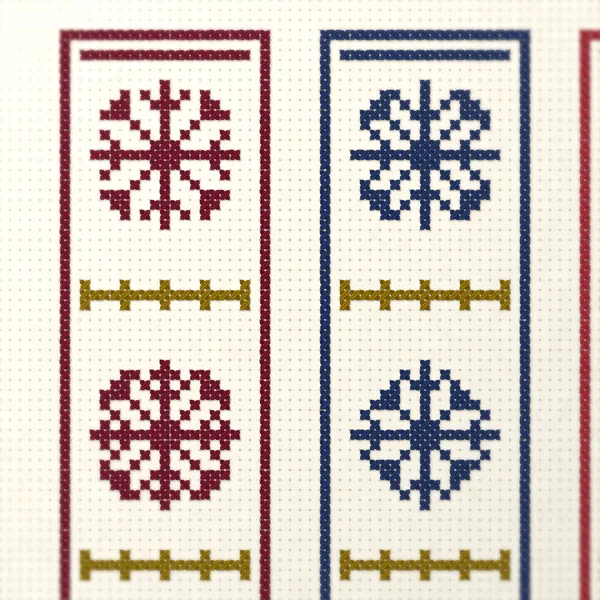 4 Beaded Snowflake Bookmarks: detail