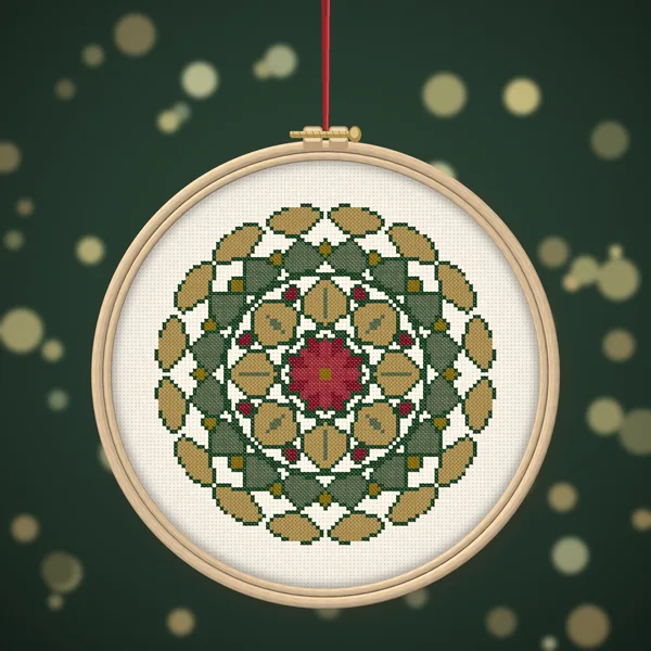 Christmas Folk Compass Mandala: ornaments