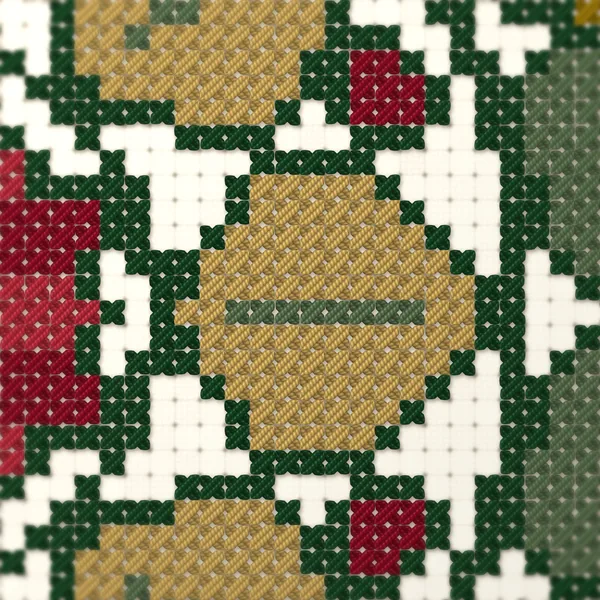 Christmas Folk Compass Mandala: closeup