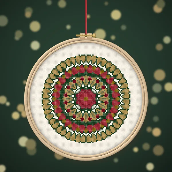 Christmas Folk Kaleidoscope Mandala: ornaments