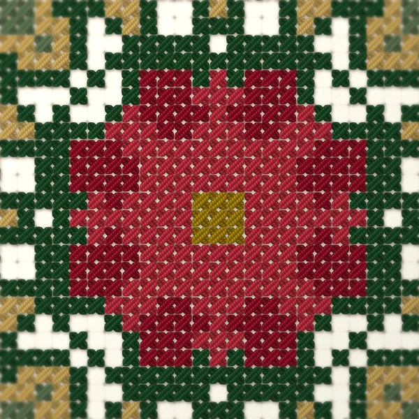 Christmas Folk Kaleidoscope Mandala: closeup