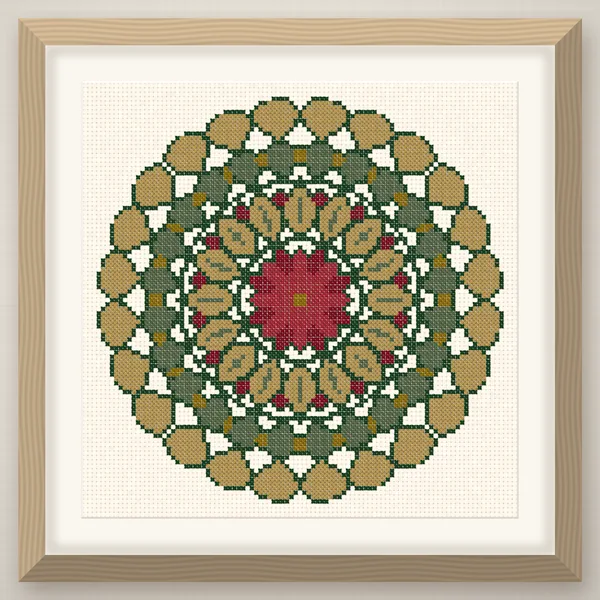 Christmas Folk Tile Mandala: framed