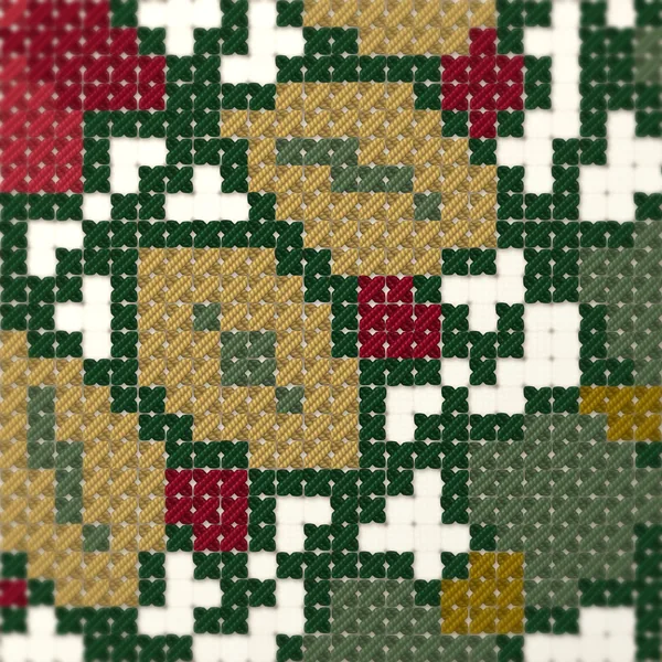 Christmas Folk Tile Mandala: closeup
