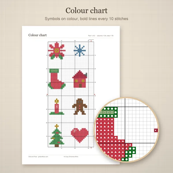 16 Cosy Christmas Minis: colour chart