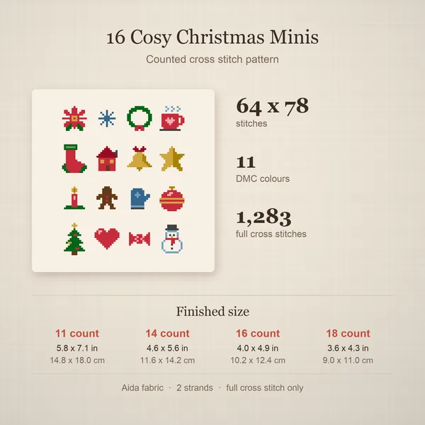 16 Cosy Christmas Minis: details