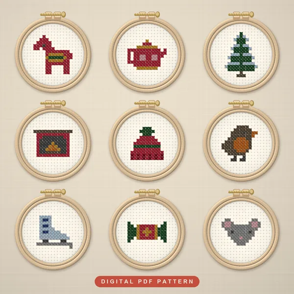 16 Christmas Minis with Robin and Mouse: hoops