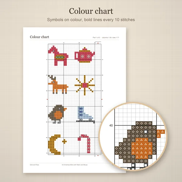 16 Christmas Minis with Robin and Mouse: colour chart