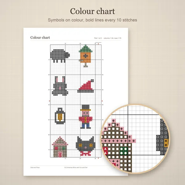 16 Christmas Minis with Fox and Owl: colour chart