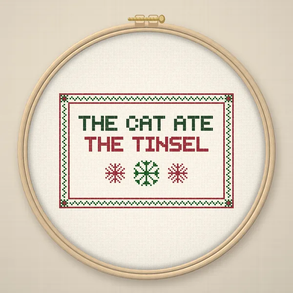 The Cat Ate The Tinsel Sampler: hoop