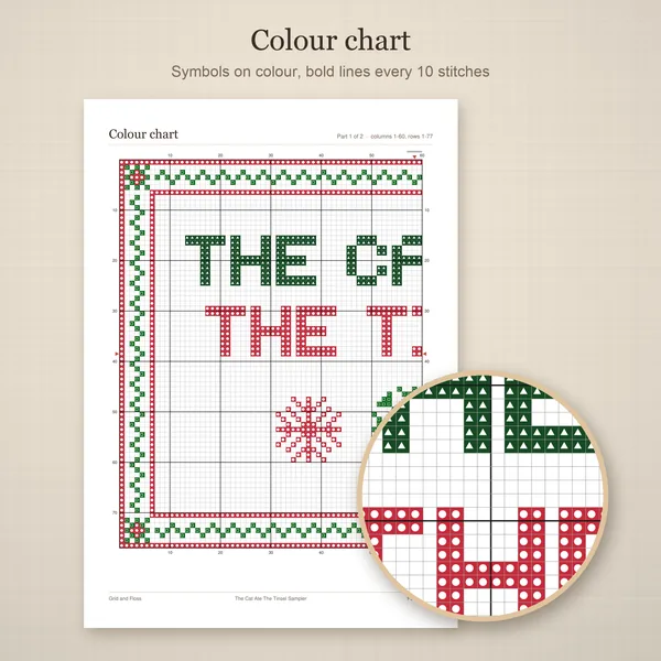 The Cat Ate The Tinsel Sampler: colour chart