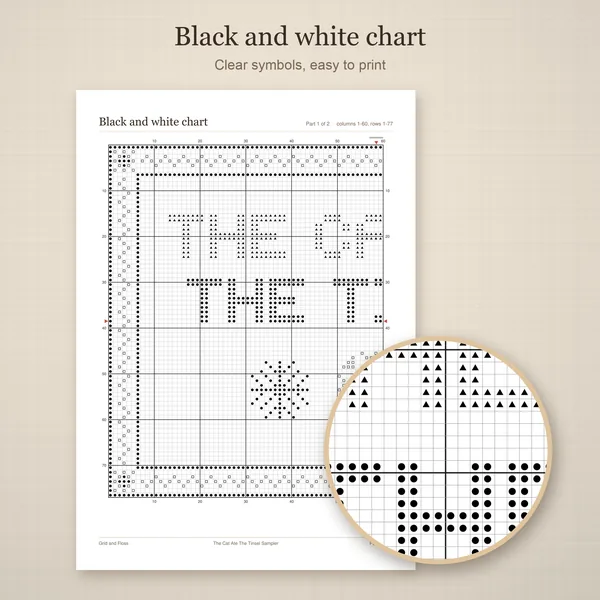 The Cat Ate The Tinsel Sampler: bw chart