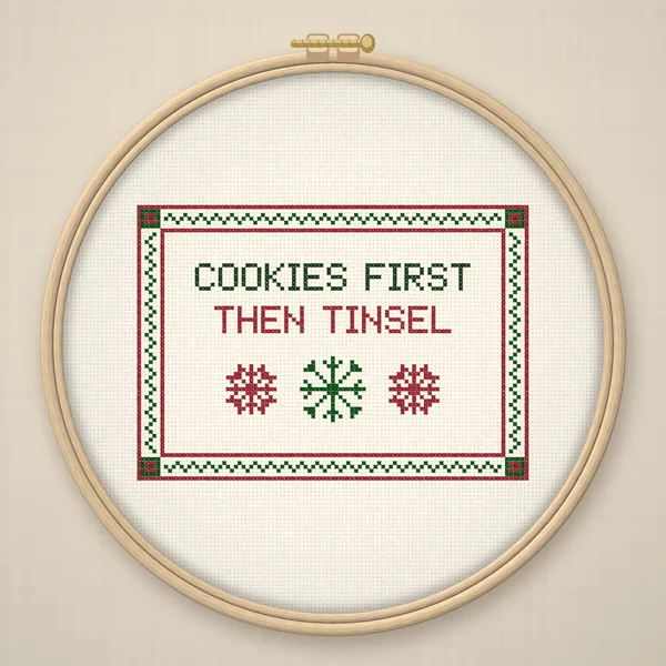 Cookies First Then Tinsel Sampler: hoop