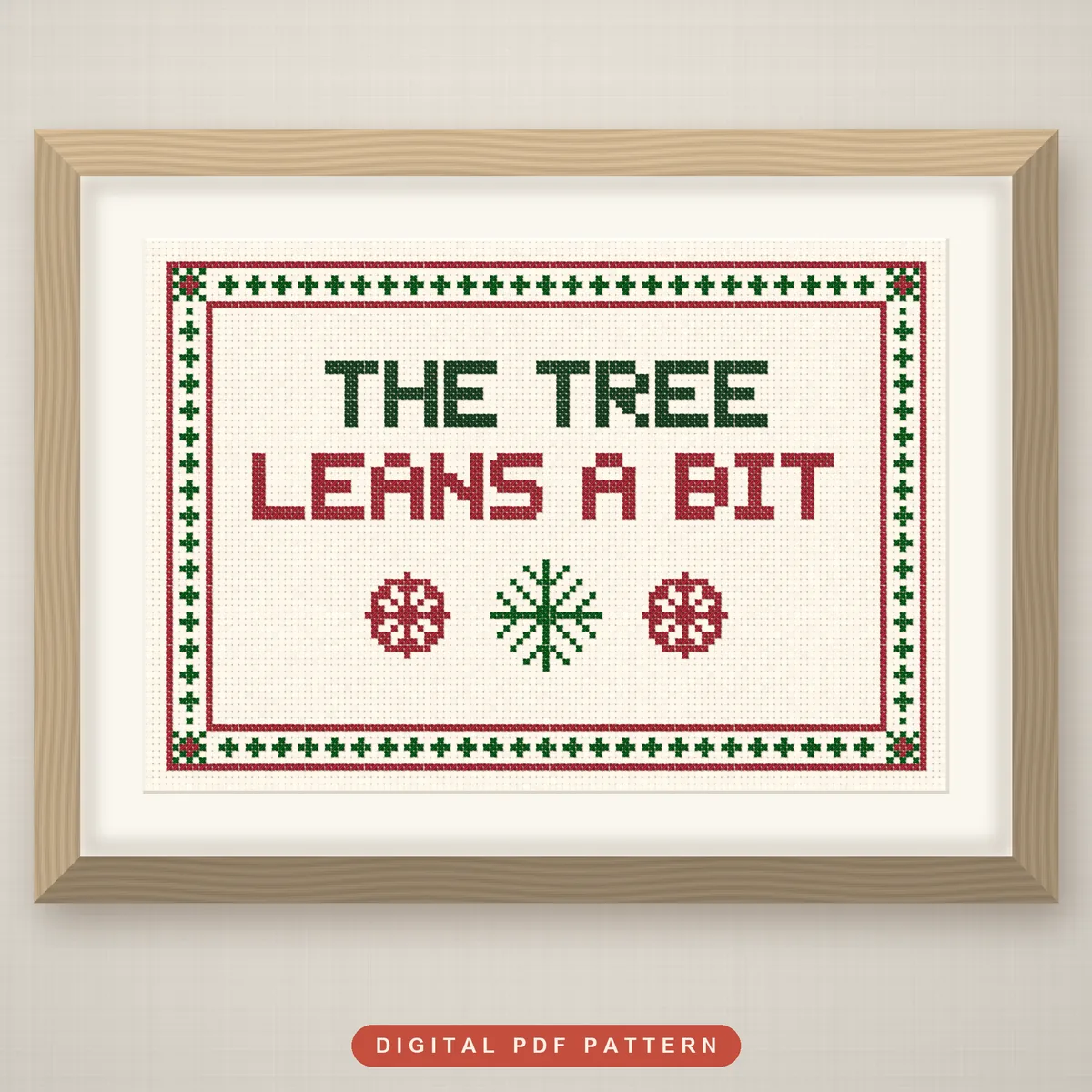 The Tree Leans A Bit Sampler: framed