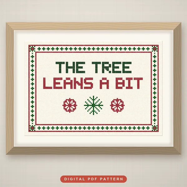 The Tree Leans A Bit Sampler: framed