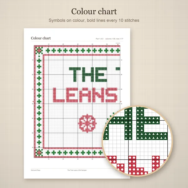 The Tree Leans A Bit Sampler: colour chart