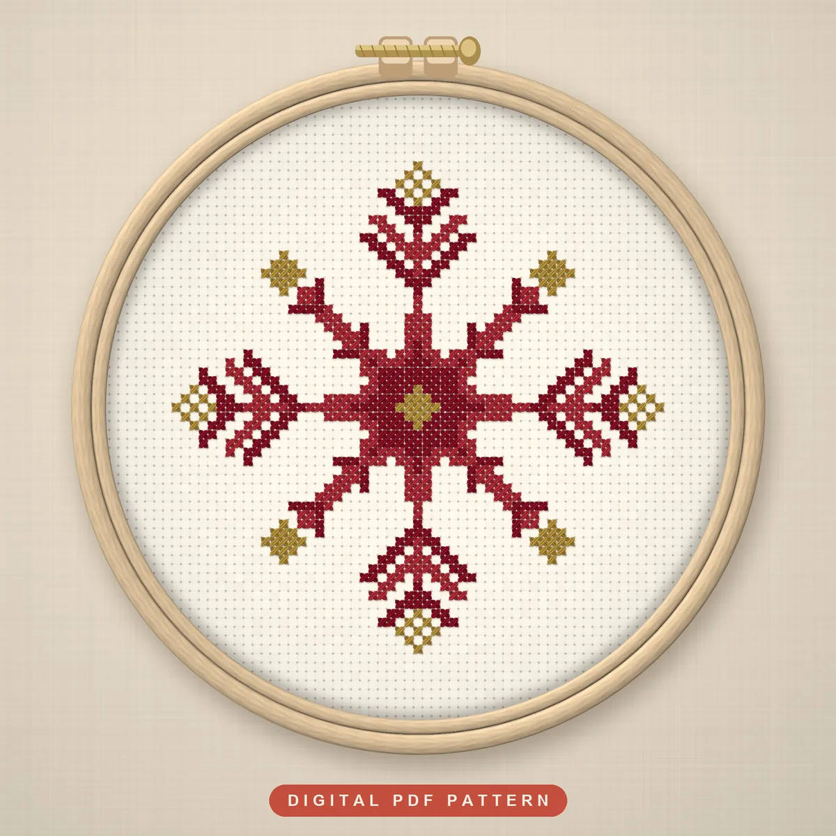 Nordic Star Snowflake: hoop