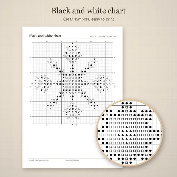 Nordic Star Snowflake: bw chart