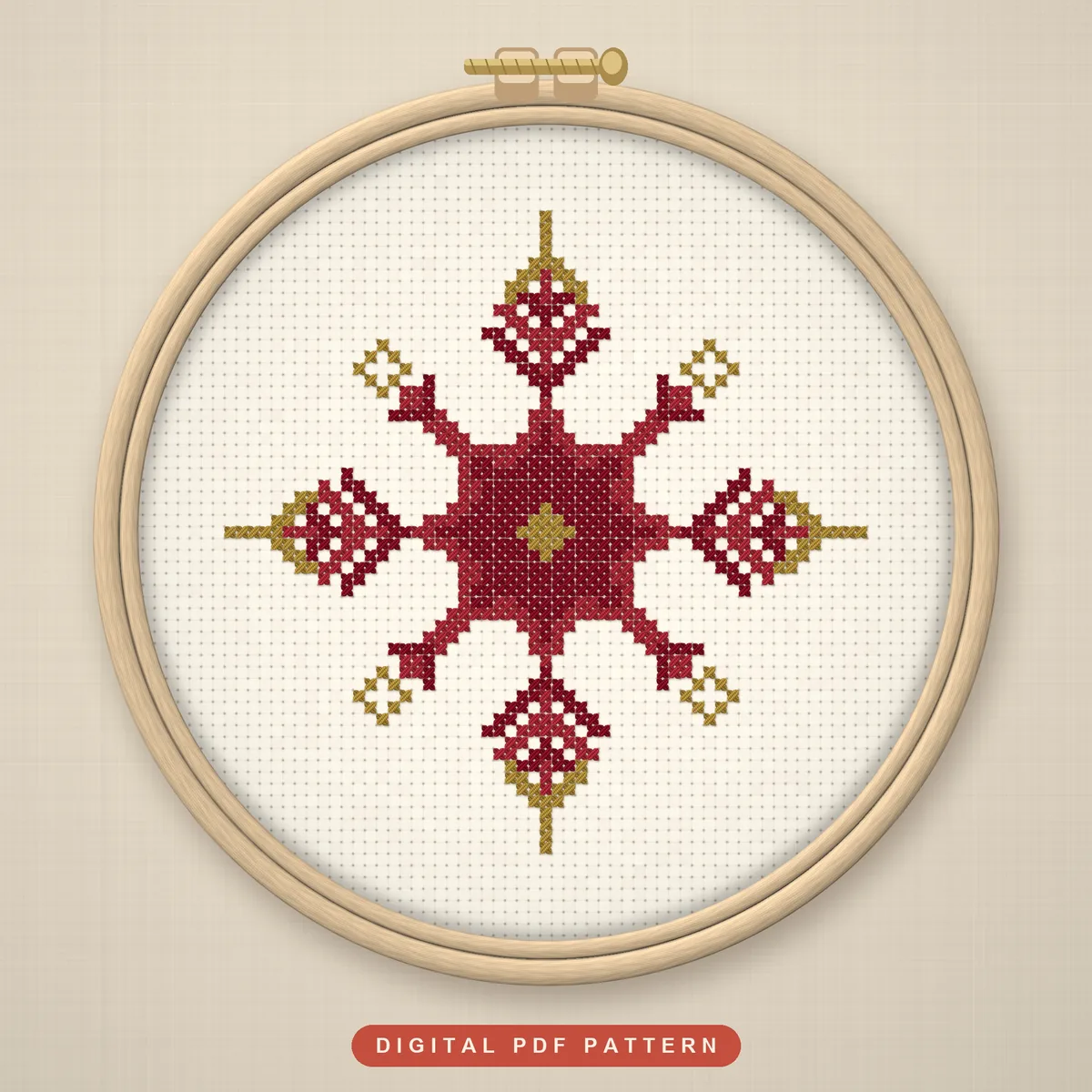 Midwinter Snowflake: hoop