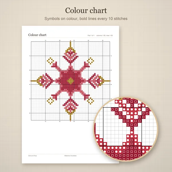 Midwinter Snowflake: colour chart