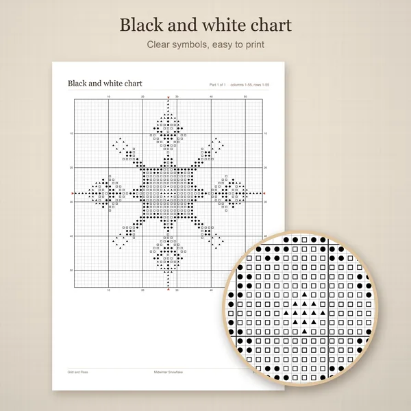 Midwinter Snowflake: bw chart