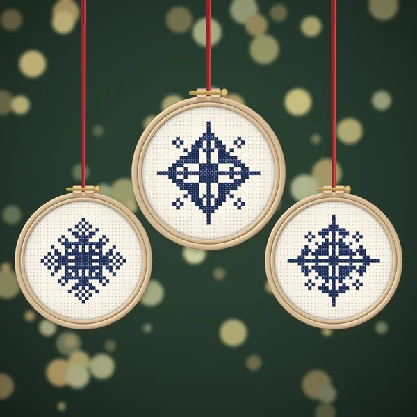 9 Navy Snowflakes: ornaments