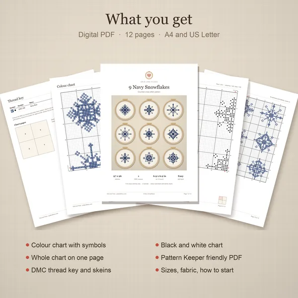 9 Navy Snowflakes: whats included